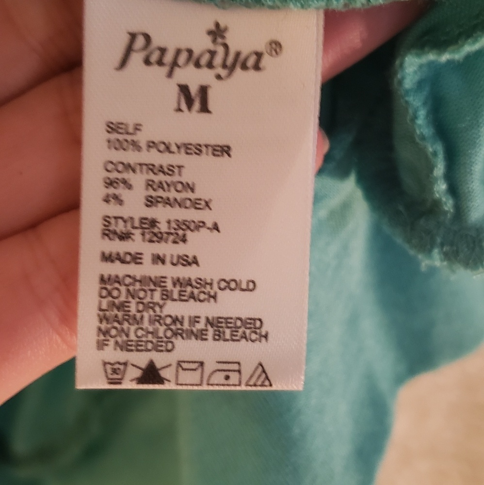 Papaya | Teal Lace Shirt medium - Picture 3 of 3